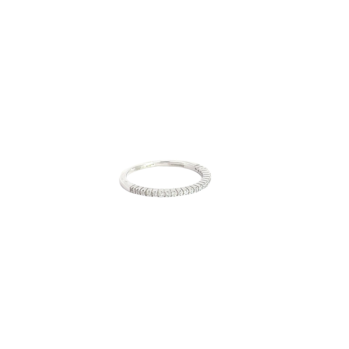 18k white gold .20ct G SI1 diamond ring band size 7 1/4