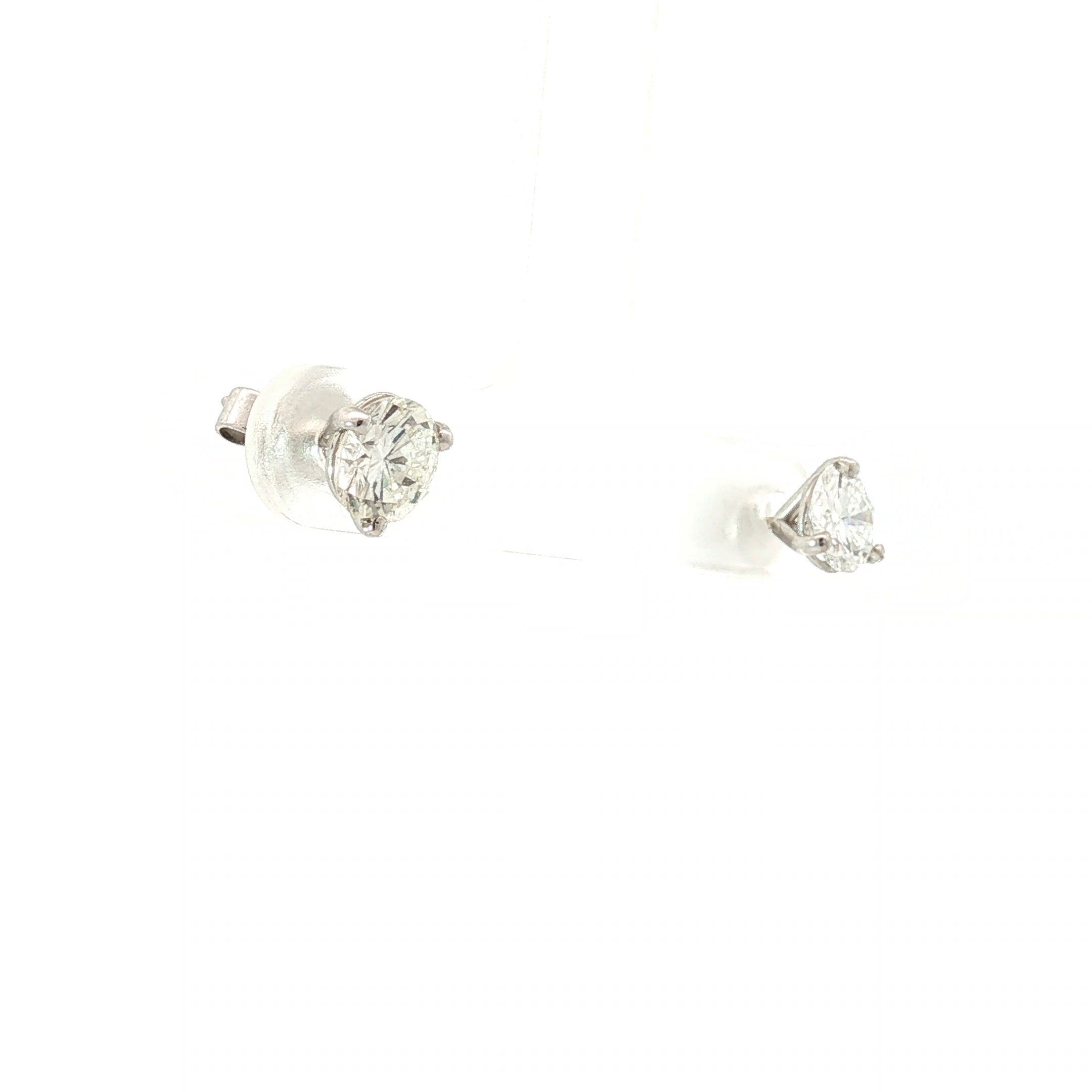 14k White Gold 1.70ct F VS2 Round Diamond Stud Earrings