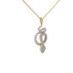 14k Yellow Gold .50ct G VS2 Round Diamond Coiled Snake Pendant