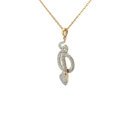 14k Yellow Gold .50ct G VS2 Round Diamond Coiled Snake Pendant