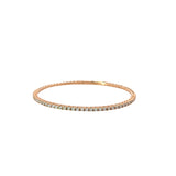 Ladies 14k Rose gold Diamond Oval shaped Bangle Bracelet