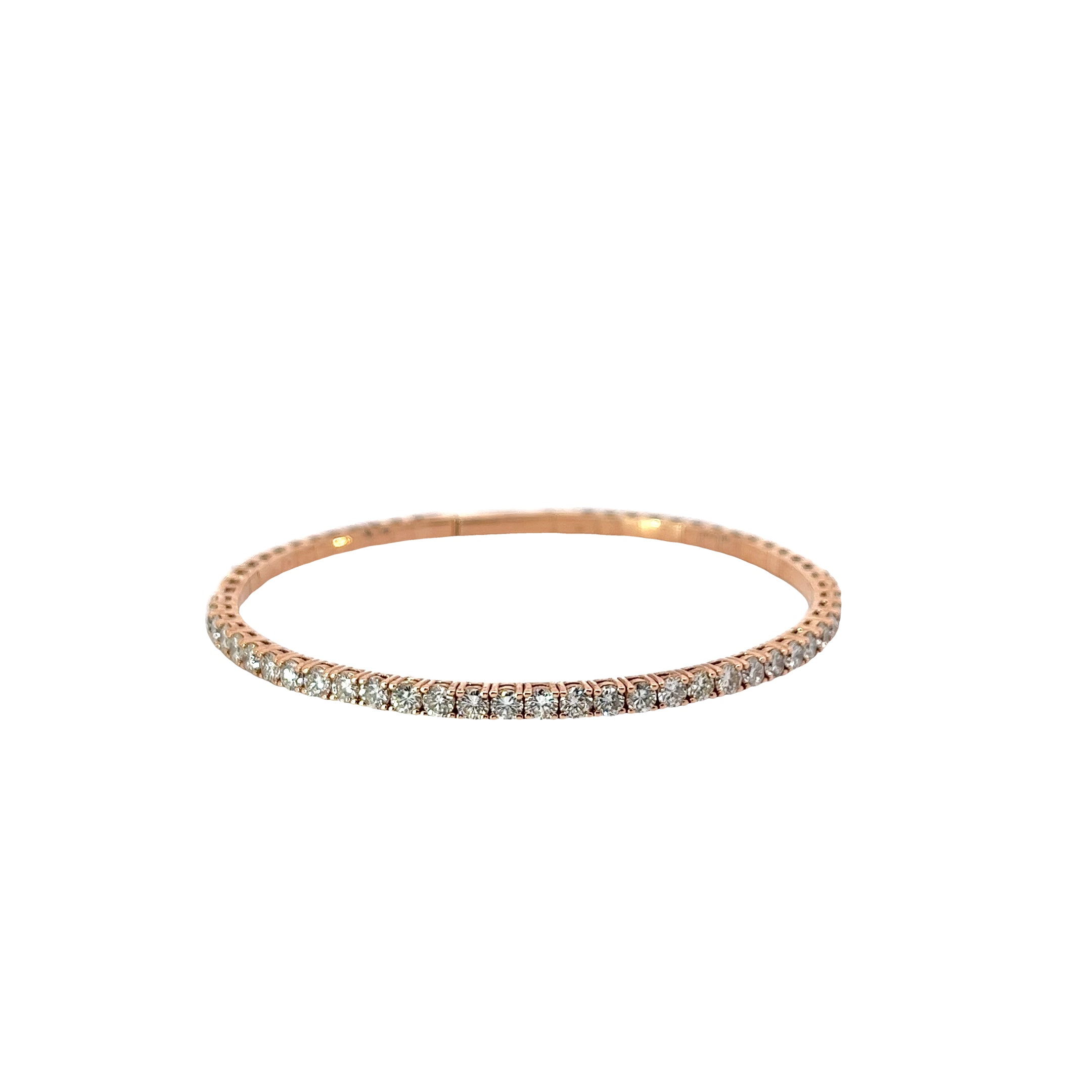 14k Rose Gold 2.65ct G/H VS2 Round Diamond Bangle Bracelet