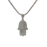 14k white gold diamond Khamsa necklace