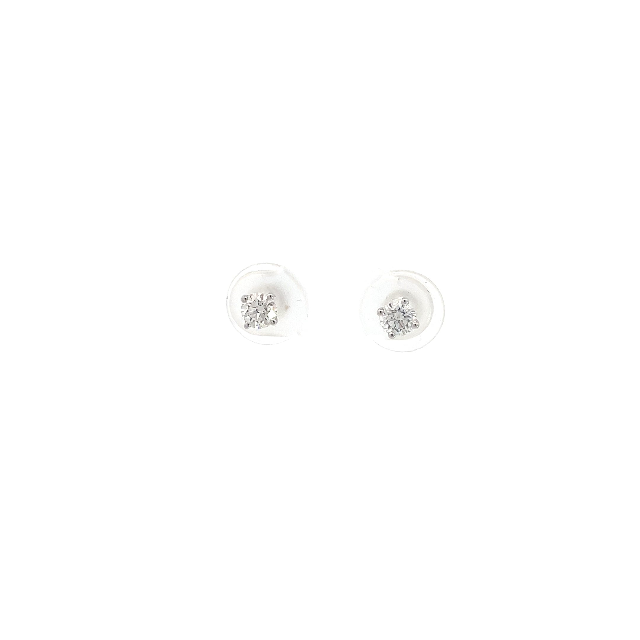 14k White Gold .60CT G SI2 Round Diamond Stud Earrings