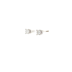 14k white gold 1.20cts G SI1 Round Diamond Princess Cut Stud earrings