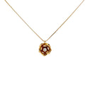 14k Yellow Gold 1.25ct F VS2 Round Diamond Flower Necklace