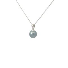 14k White Gold Tahitian Pearl Necklace 11mm