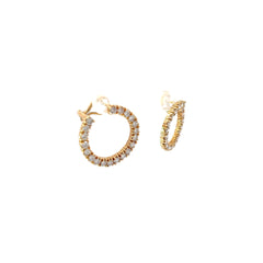 14k Yellow Gold 2.00ct F VS2 Round Diamond  Eternity Loop Earrings