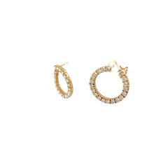 14k Yellow Gold 2.00ct F VS2 Round Diamond  Eternity Loop Earrings