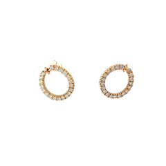 14k Yellow Gold 2.00ct F VS2 Round Diamond  Eternity Loop Earrings