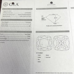 14k Yellow Gold 1.53ct J SI1 Cushion Diamond /.22ct G SI1 Round Diamond Ring Certified By Gia #6237372004