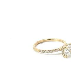 14k Yellow Gold 1.53ct J SI1 Cushion Diamond /.22ct G SI1 Round Diamond Ring Certified By Gia #6237372004