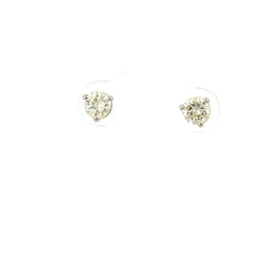 14k White Gold .90ct J K VS2 Round Diamond Stud Earrings