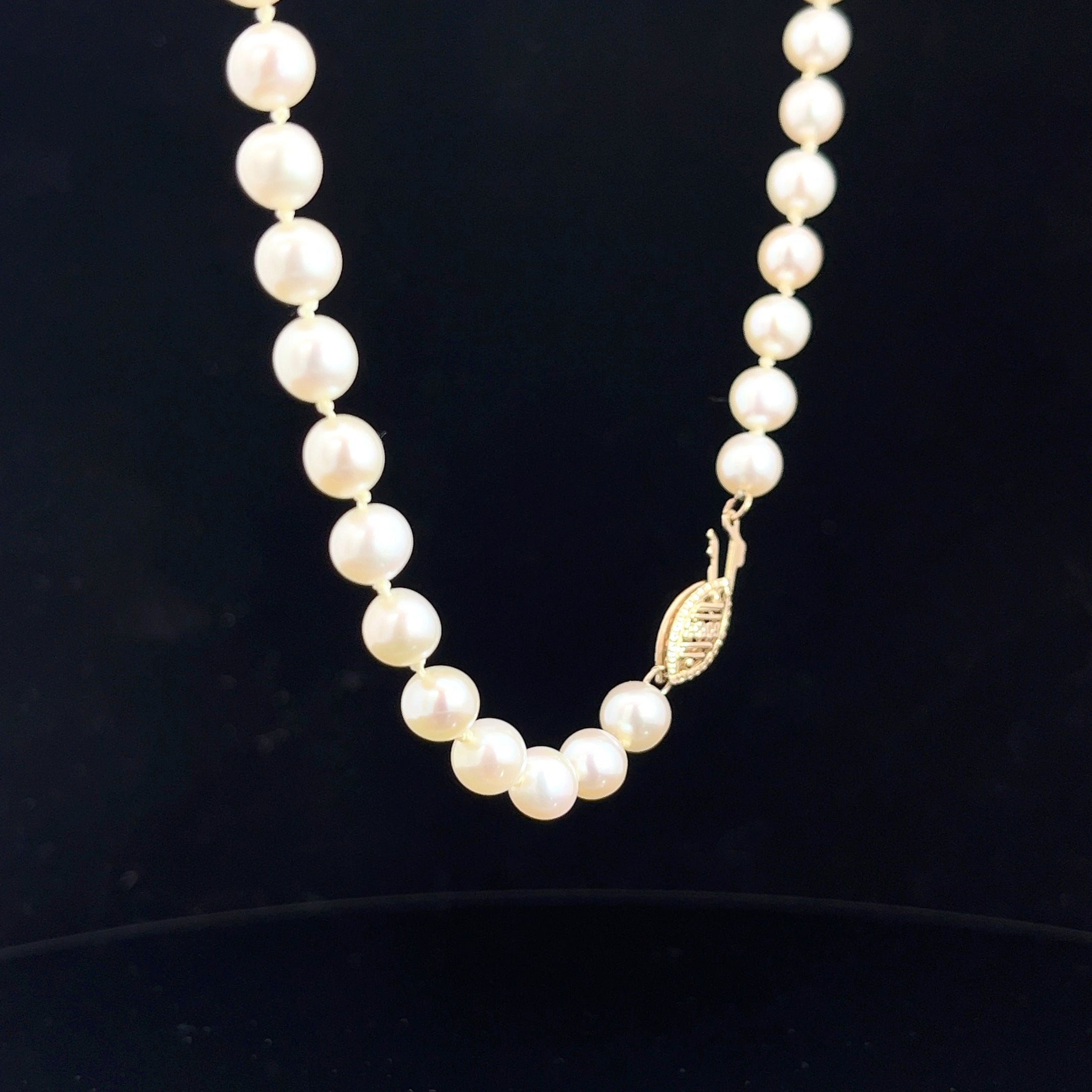 14k Yellow Gold 5.5mm Japanese Pearl Necklace 20"inch