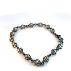 Sterling Silver 18.0 Gram Men's Bracelet with Round Cubic Zirconium