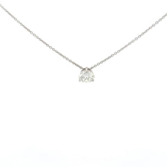 14k White Gold 1.22ct G SI2 Round Diamond Solitaire Pendant Certified By GIA # 2111125474