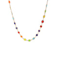 14k Yellow Gold Multi Color Enamel Necklace 5.4 gram
