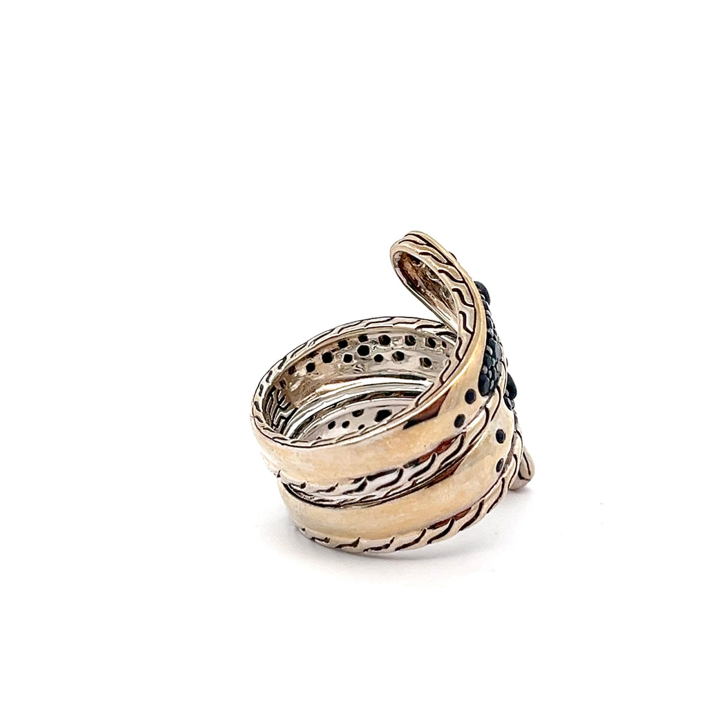 Pre-Owed John Hardy Classic Chain Black Sapphire Coil Wrap Ring