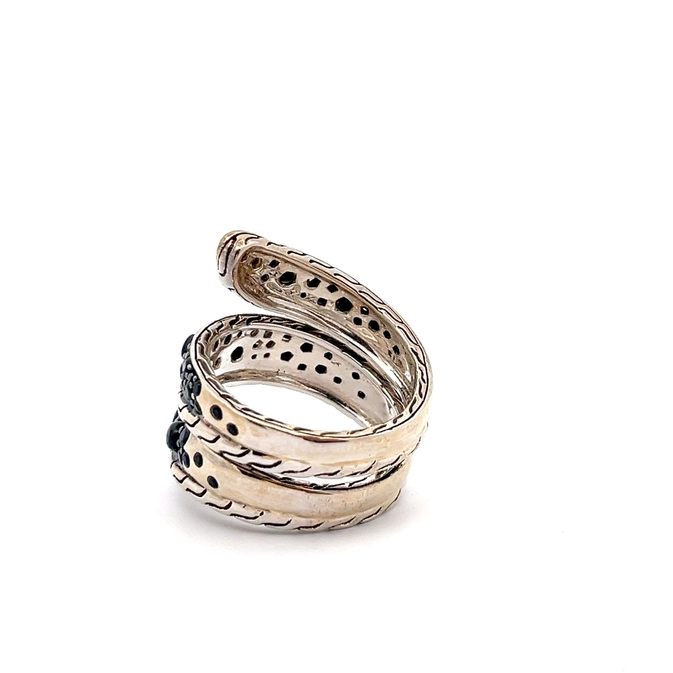 Pre-Owed John Hardy Classic Chain Black Sapphire Coil Wrap Ring