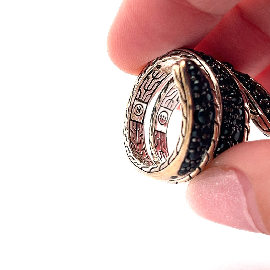 Pre-Owed John Hardy Classic Chain Black Sapphire Coil Wrap Ring