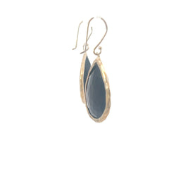 Pre-Owed IPPOLITA Large Silver Teardrop Earrings IN Hematite Doublet -ROCK CANDY