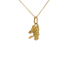 14k Yellow Gold Tree Frog 4D Pendant 3 Gram 18" inch