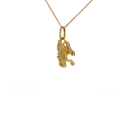 14k Yellow Gold Tree Frog 4D Pendant 3 Gram 18" inch