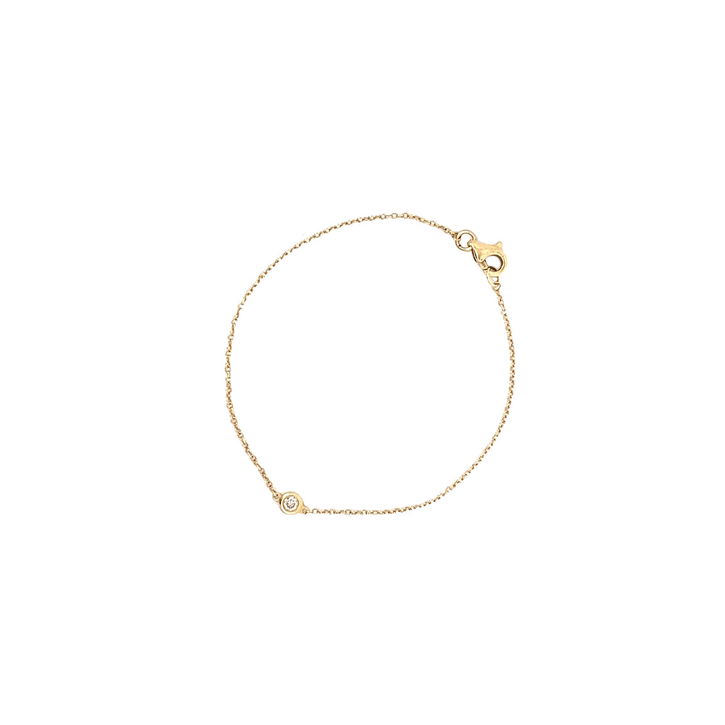 14k Yellow Gold .05CT G VS2 One Diamond on Bezel Diamond By the Yard