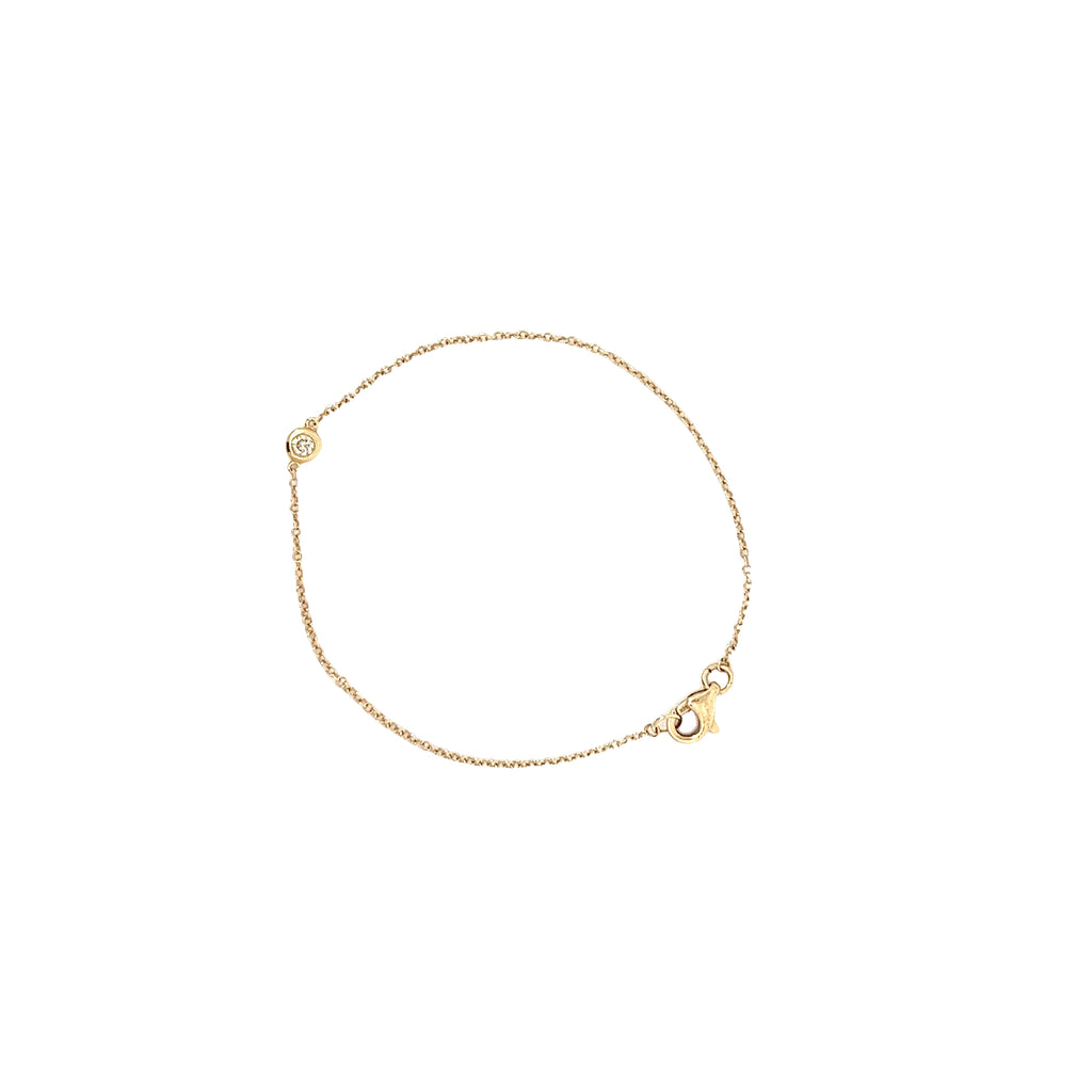 14k Yellow Gold .05CT G VS2 One Diamond on Bezel Diamond By the Yard