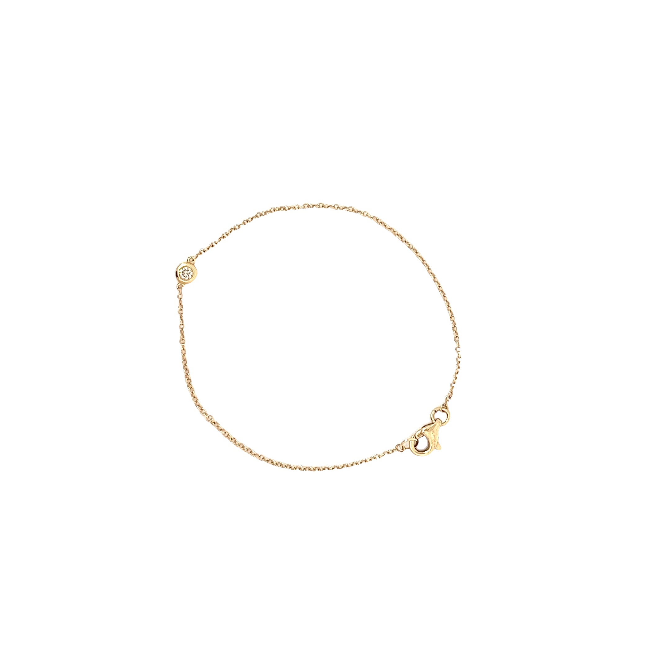 14k Yellow Gold .05CT G VS2 One Diamond on Bezel Diamond By the Yard