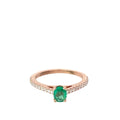 10k Rose Gold .37ct Oval Colombian Emerald /.25ct G VS2 Round Diamond Ring (Certificate By Mac from Colombia)