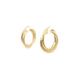 14k Yellow Gold 3.50 Gram Double Hoop Earrings
