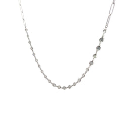 14k White Gold 2.50ct G SI1 Round Diamond Paperclip Link and Diamonds By the Yard Necklace