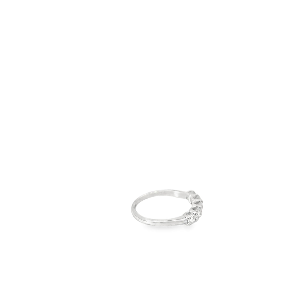 14k White Gold .83ct F VS2 5 Diamond Anniversary Band