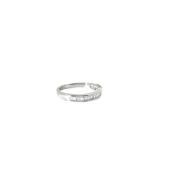 14k White Gold .43ct H VS2  Baguette Shaped Diamond Channel Set Wedding Ring Size 7 1/4