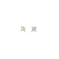 14k Yellow Gold and  White Gold  Marquise Shaped Diamond Earrings