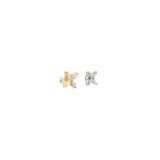 14k Yellow Gold and  White Gold  Marquise Shaped Diamond Earrings