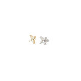 14k Yellow Gold and  White Gold  Marquise Shaped Diamond Earrings