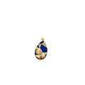 14k Yellow Gold Floral Lapis Vintage Necklace