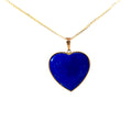 14k Yellow Gold Lapis Heart Pendant 6.7 gram