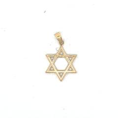 14k Yellow Gold Polished Star of David Pendant