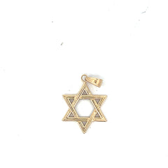 14k Yellow Gold Polished Star of David Pendant
