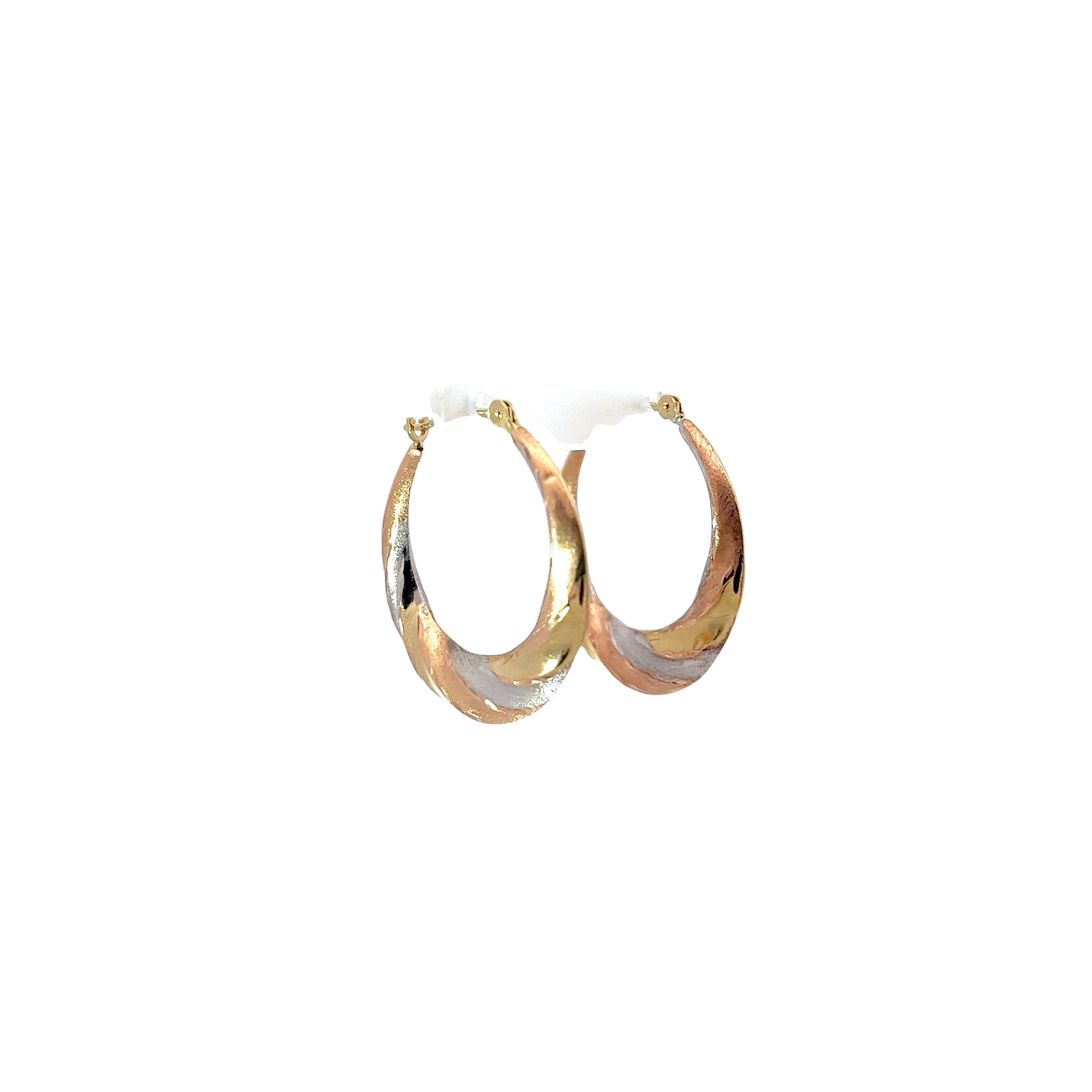 18k Tri-Color Hoop Earrings 1.5 gram