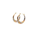 18k Tri-Color Hoop Earrings 1.5 gram