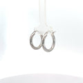 14k White Gold Polished 3mm Tube Hoop Earrings 1.3 gram
