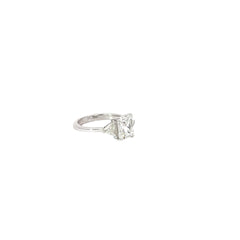 14K WHITE GOLD 1.40CT H VS2 RADIANT DIAMOND ALONG THE SIDE .75CT F VS2 TRILLON DIAMOND CERTIFIED BY GIA #2235353873