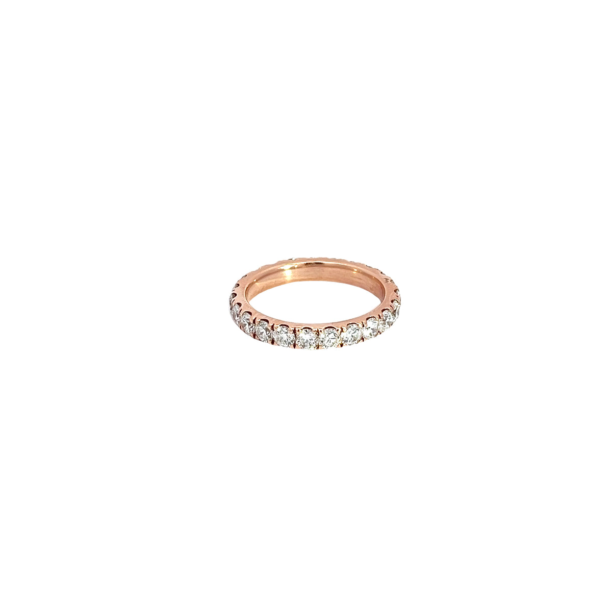 14k Rose Gold 2.12ct H VS2 Round Diamond eternity ring