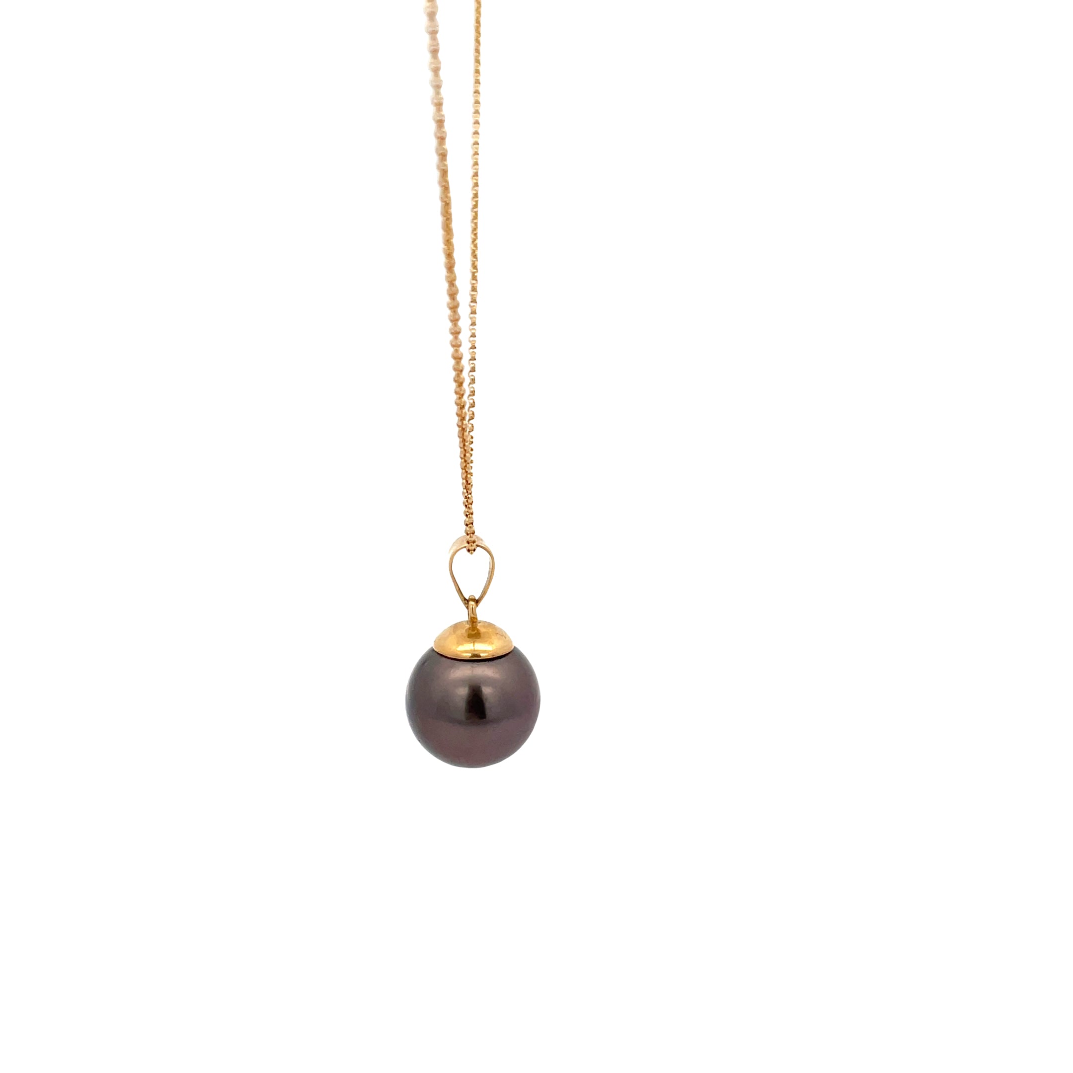 18k Yellow Gold Tahitian 13.50 mm Pearl Necklace
