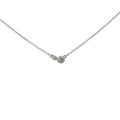14k White Gold .15ct G VS2 Round Diamond on a Bezel Set Pendant