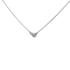 14K WHITE GOLD .15CT G VS2 ROUND DIAMOND ON A BEZEL SET  PENDANT